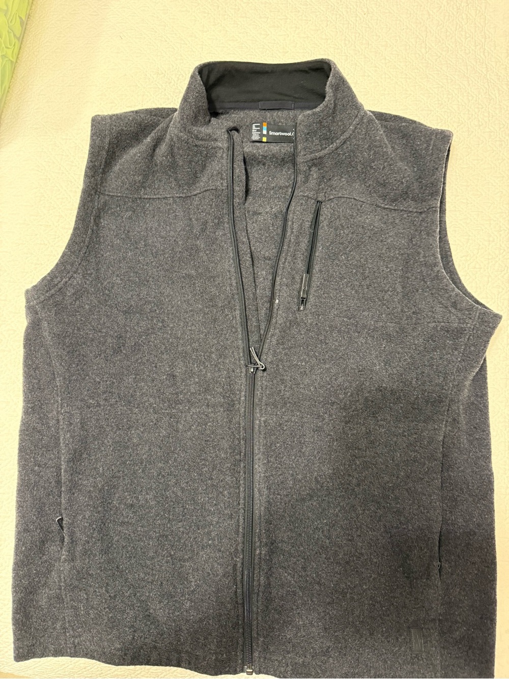 Smartwool Men's Charcoal Gray Full-Zip Fleece Vest size XL